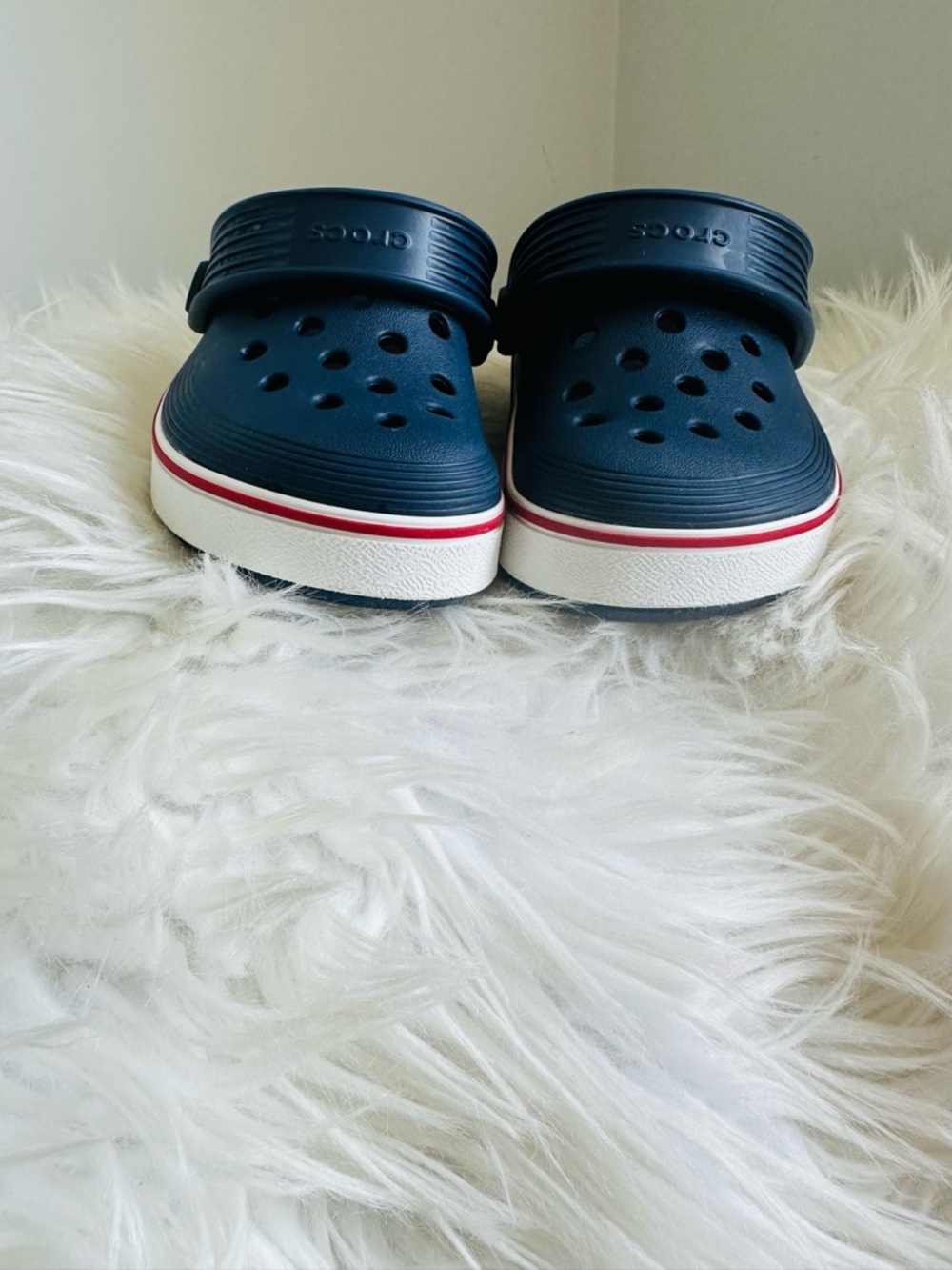 CROCS Kids Navy Blue Slip-On Clog Sandals - Picture 3 of 4